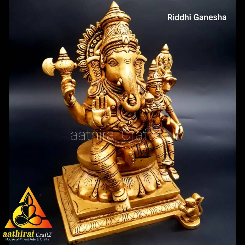 Riddhi Ganesha / Laxmi Sitting on Ganapathi - image 2