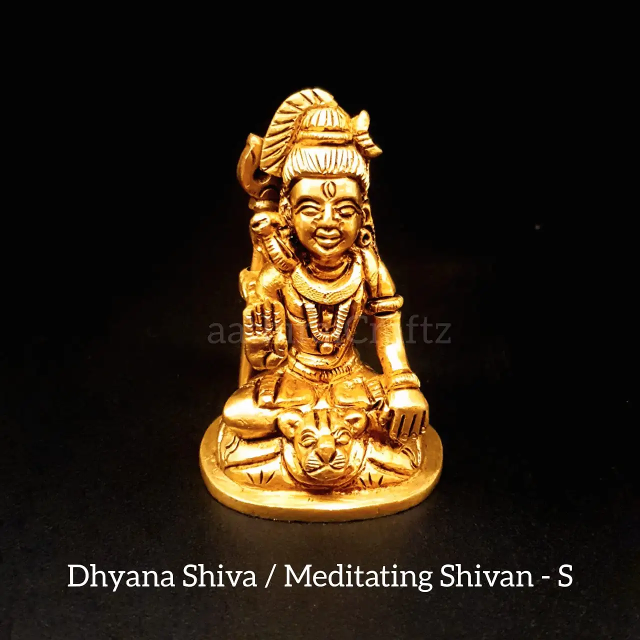 Small Dhyana Shiva / Mahadev Idol Brass Antique Finish - image 1