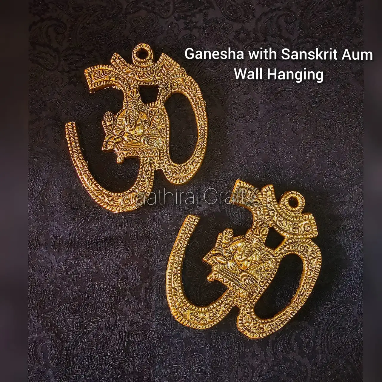 Wall Hanging Sanskrit Ganesha Aluminium Sculpture - image 1