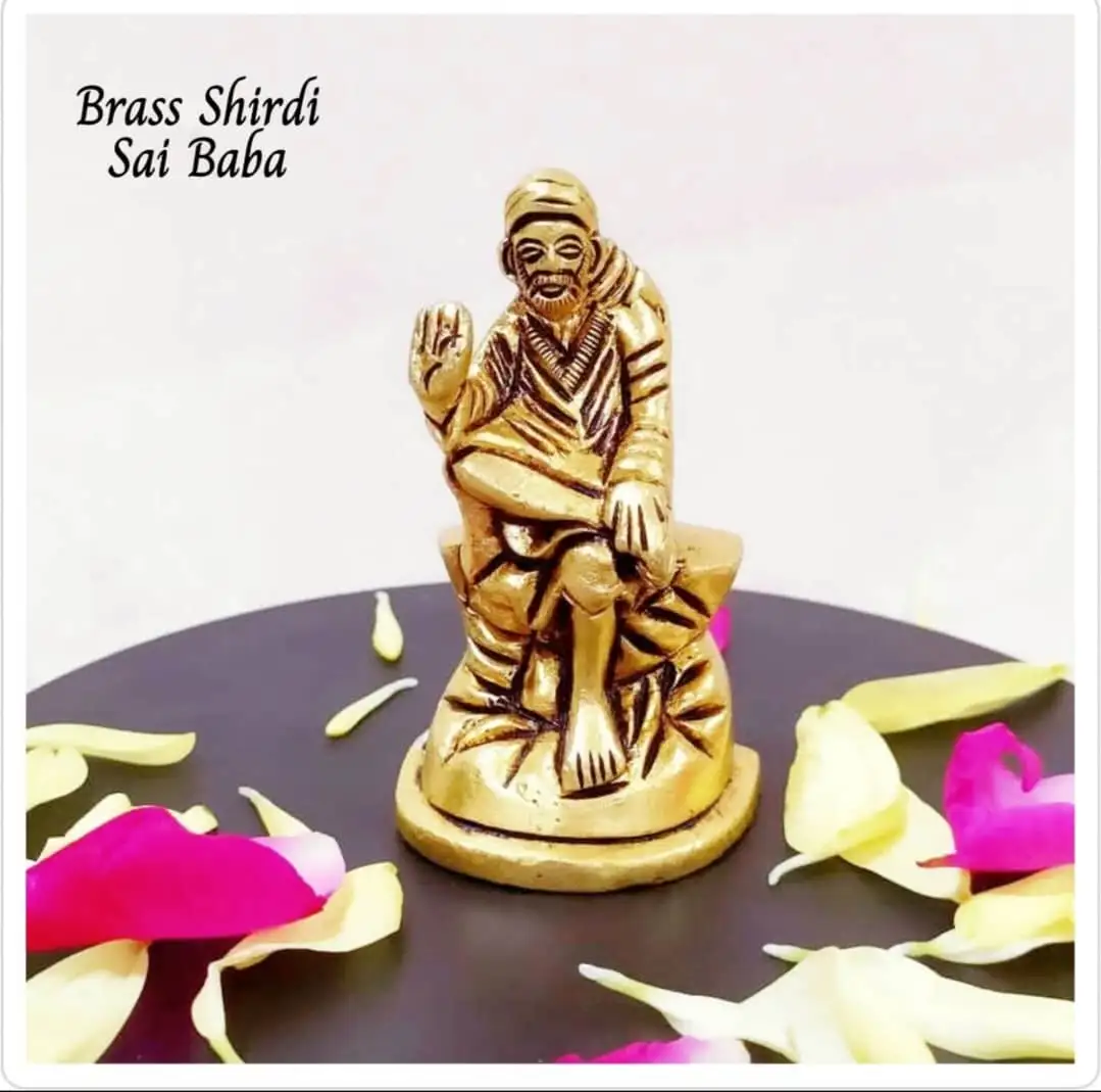 Shirdi Sai BaBa Idol Brass Antique Finish- S size - image 1