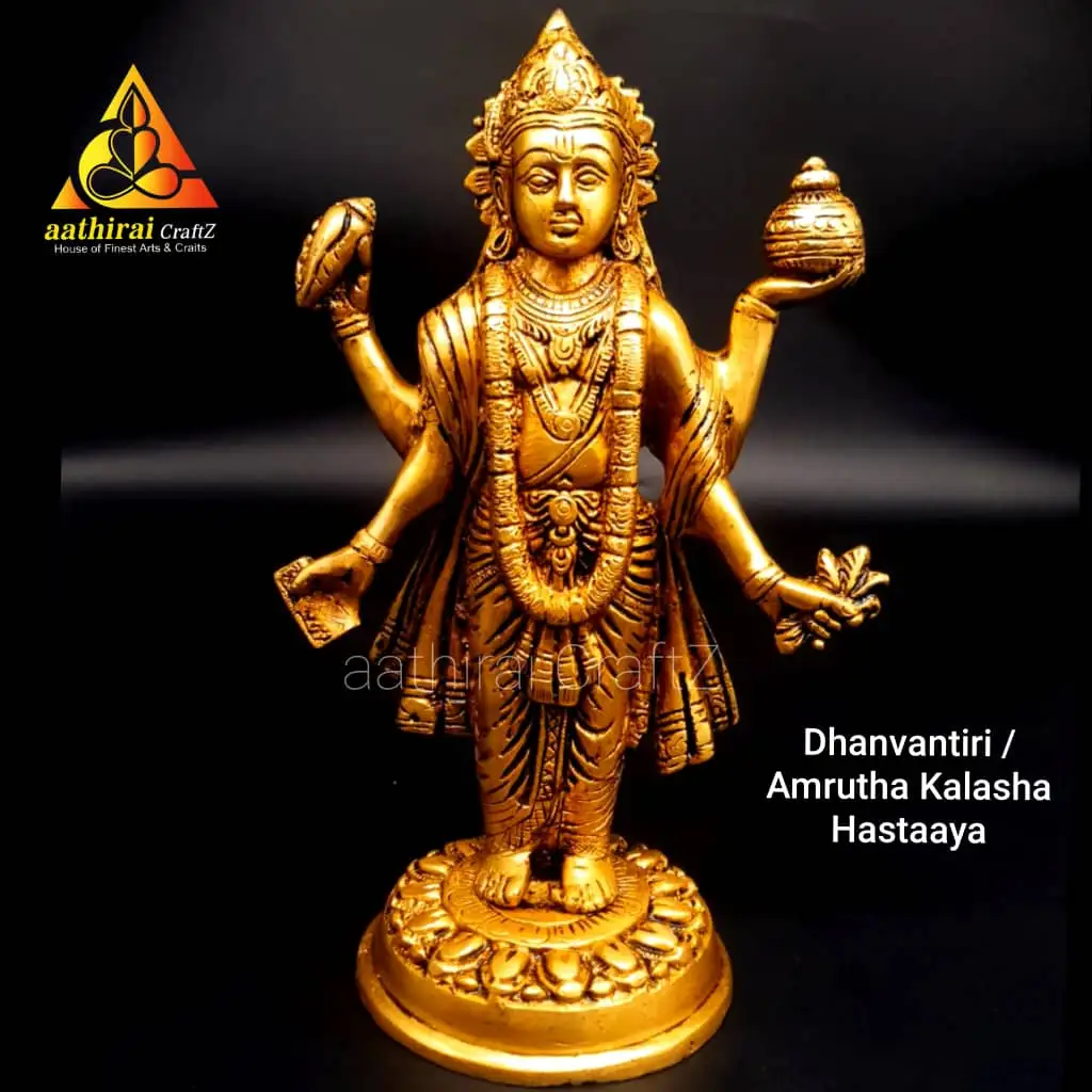 Dhanvantiri / Amrutha Kalasha Hastaaya Danvandri Sculpture - image 1