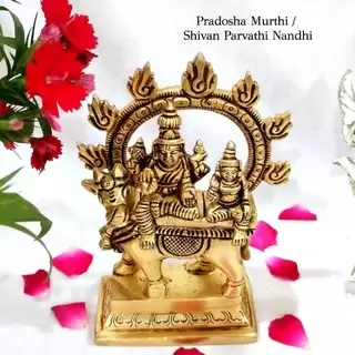 Pradosha Murthi / Shivan Parvati Nandhi Brass Antique Finish - image 1